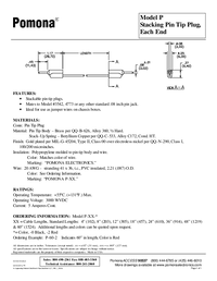 Thumbnail of document Data Sheet - Pin Tip Plug Patch Cord